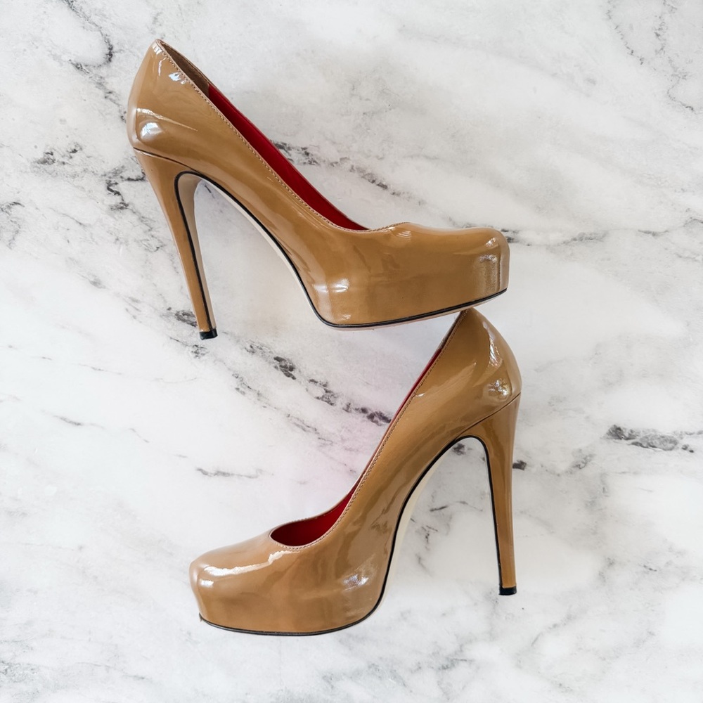 Dolce & Gabbana Womens Nude Patent Platform Pumps - Picture 5 of 15